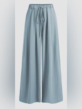 Cider Relaxed Wide-Leg Pants in Dusty Blue